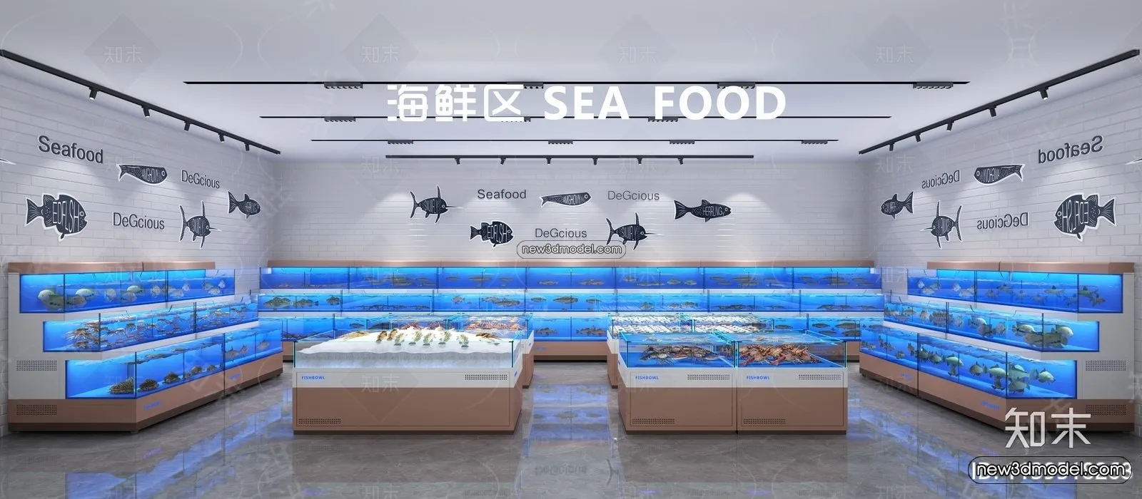 Seafood Restaurant 3D Scene - 3D Blocks - 010