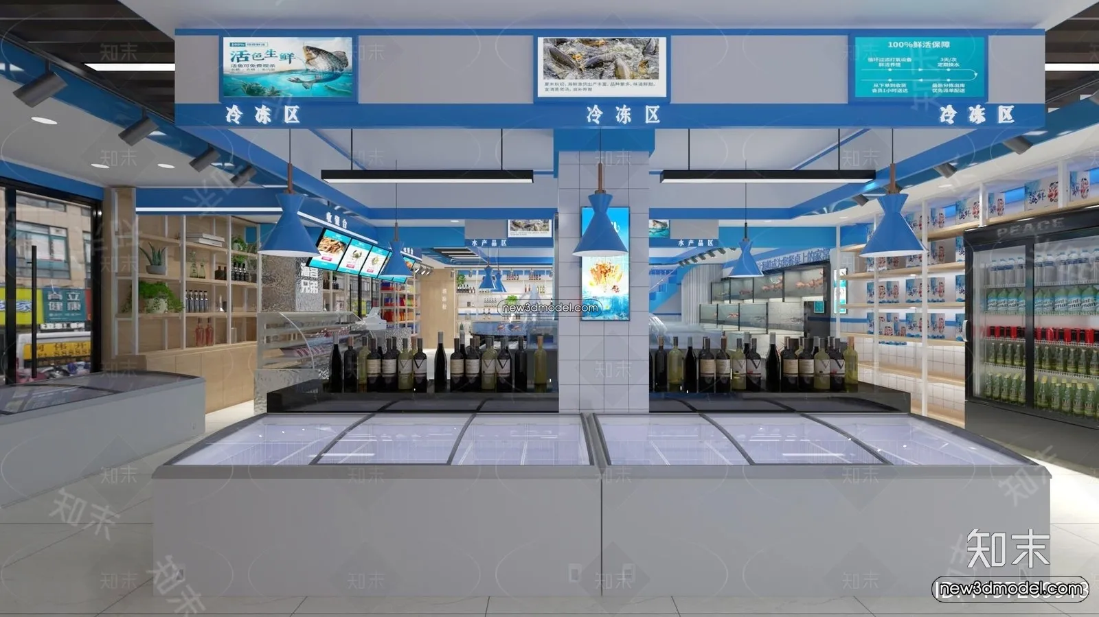 Seafood Restaurant 3D Scene - 3D Blocks - 026