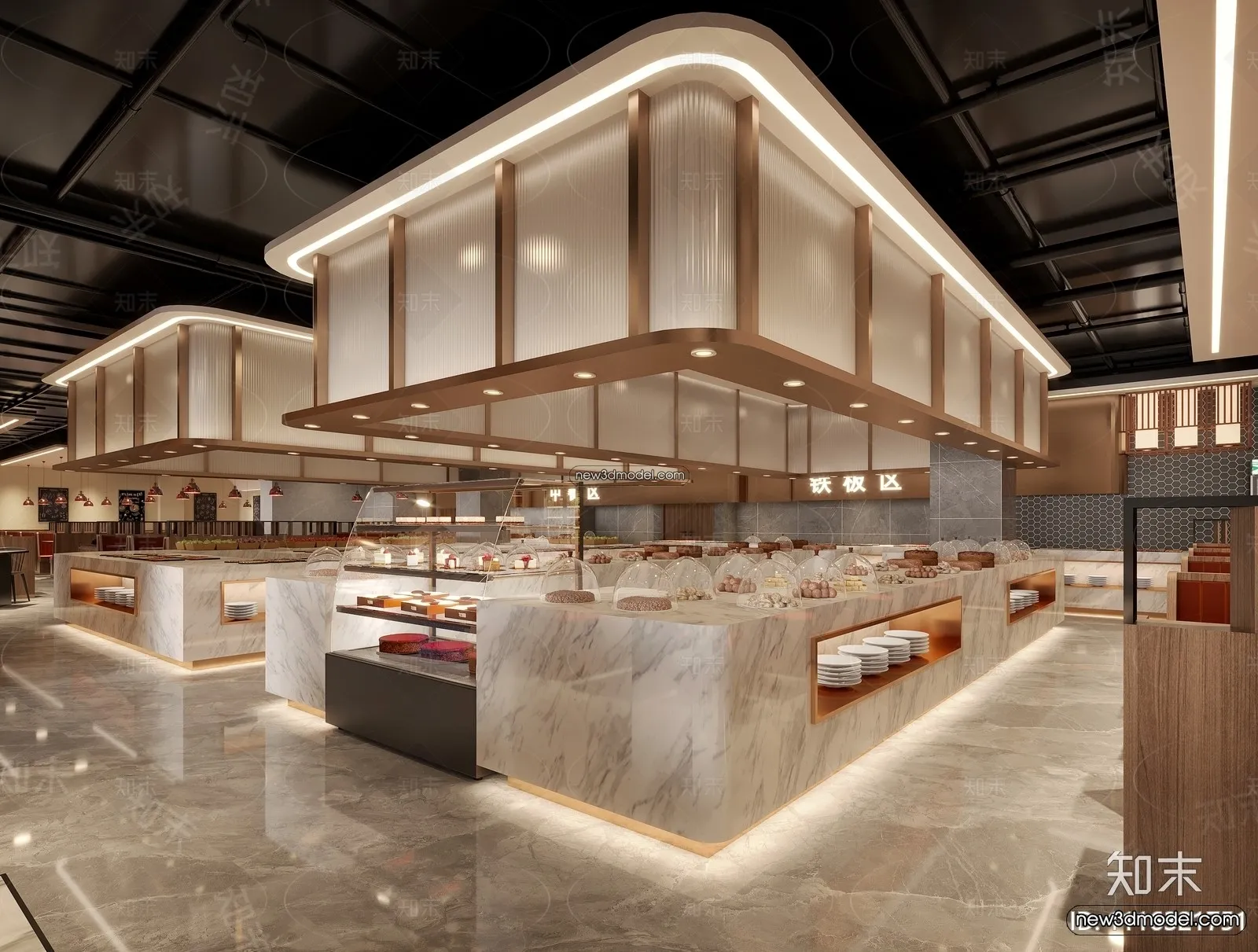 Seafood Restaurant 3D Scene - 3D Blocks - 045