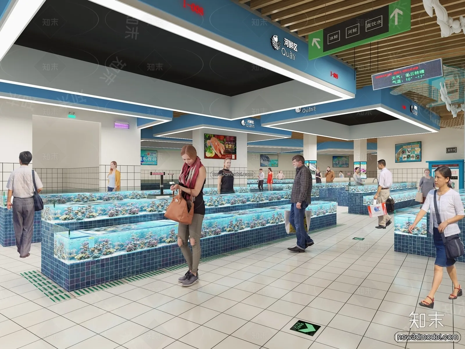 Seafood Restaurant 3D Scene - 3D Blocks - 072