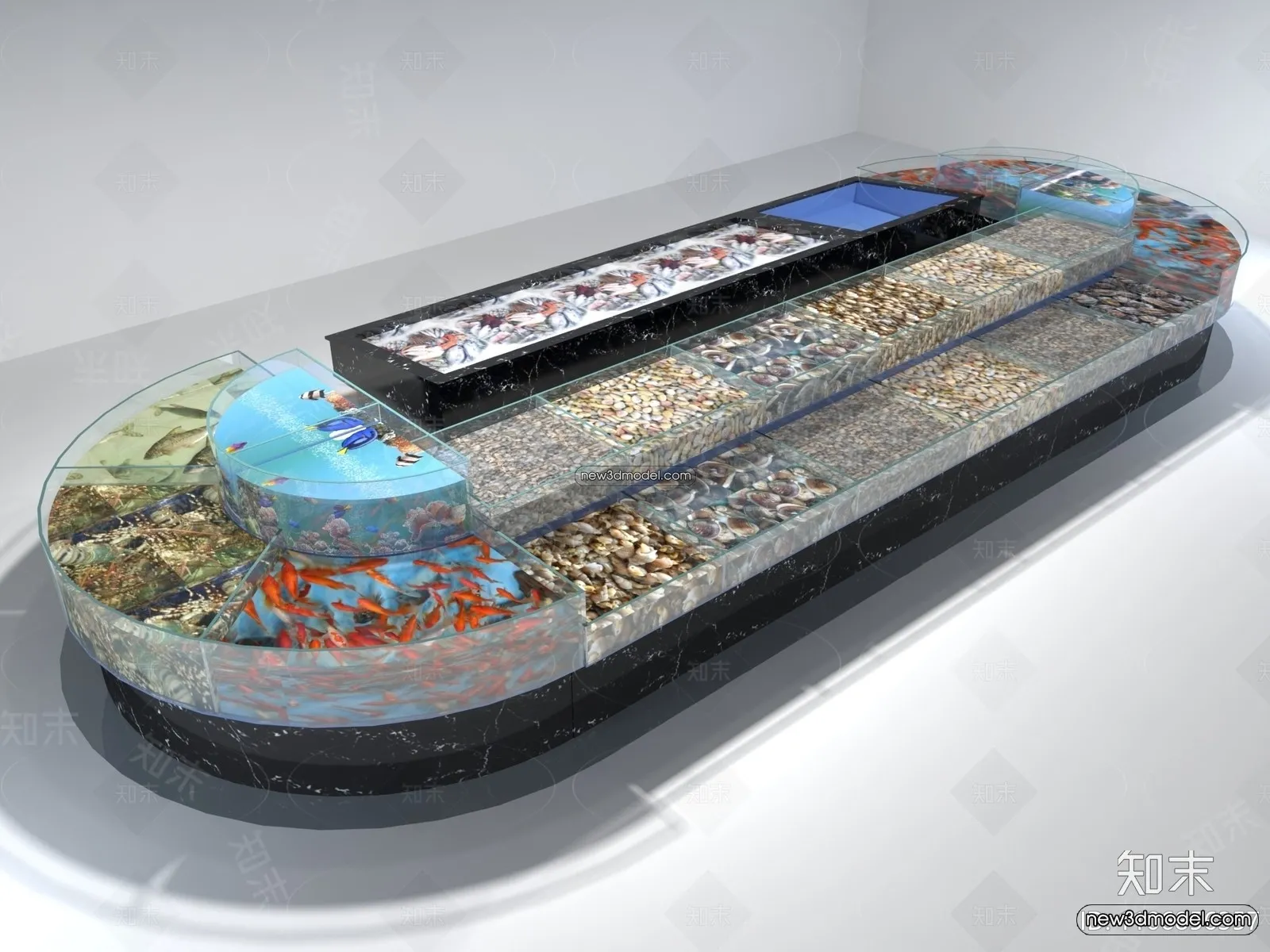 Seafood Restaurant 3D Scene - 3D Blocks - 078