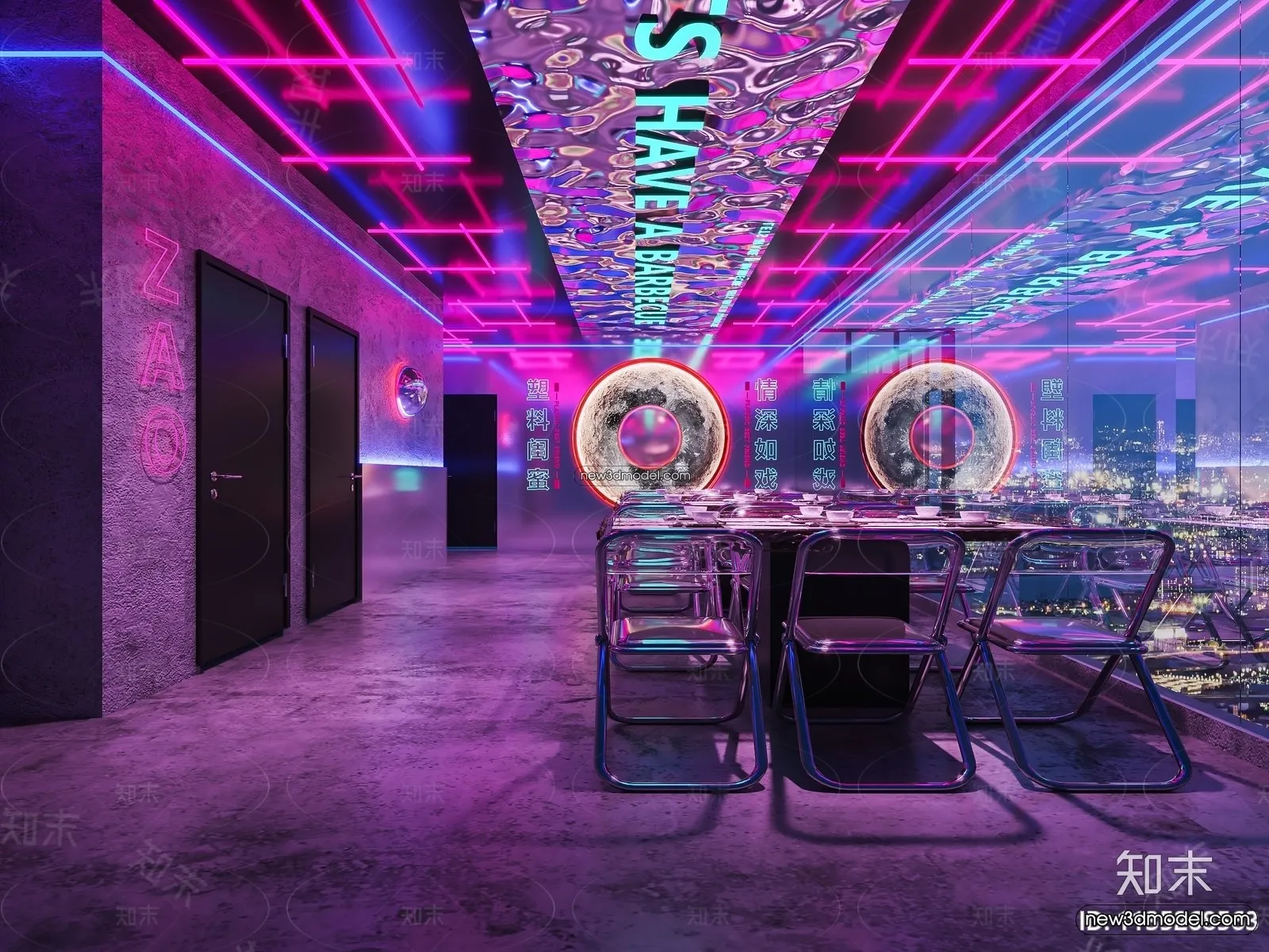 Seafood Restaurant 3D Scene - 3D Blocks - 079