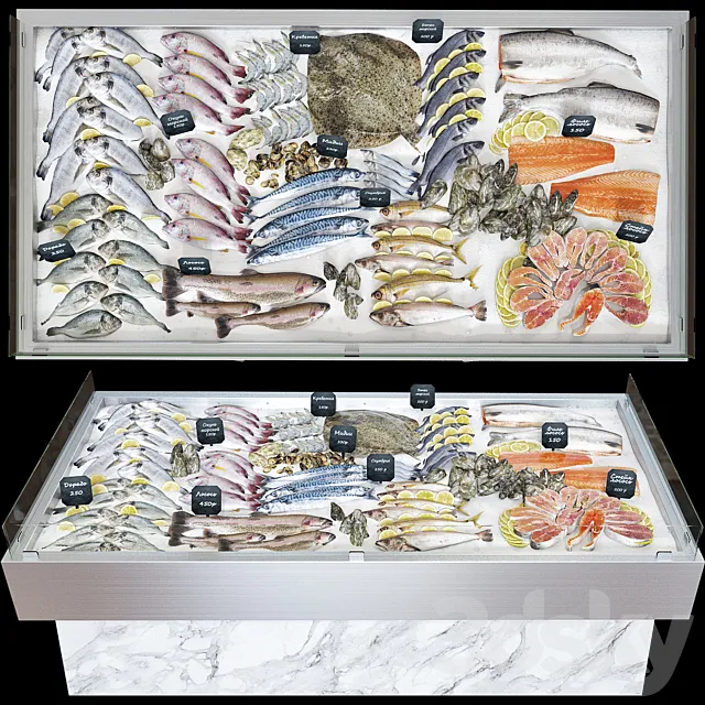 Seafood showcase 4 3D Model