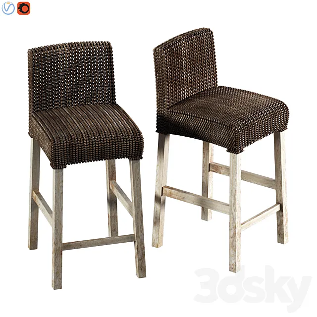Seagrass Bar & Counter Stools 3D Model