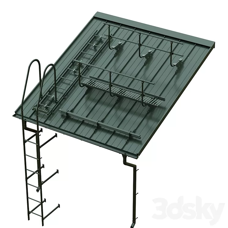 Seam roofing and Borge security system 3D Model