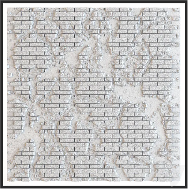Seamless brick wall with chipped and cracked 3DModel