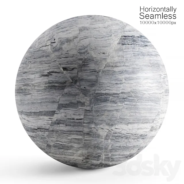 Seamless horizontal gray marble material 3D Model