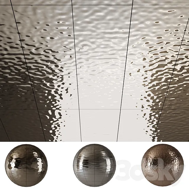 Seamless material Metal panels Wave 3D Model
