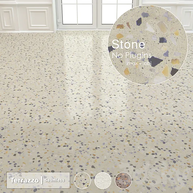 Seamless Terrazzo Stone 006 3D Model