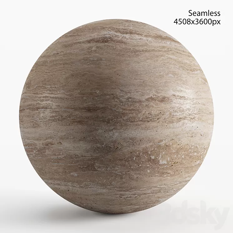 Seamless texture of beige travertine 3D Model