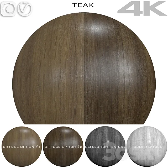 Seamless texture - Teak 3 3DModel