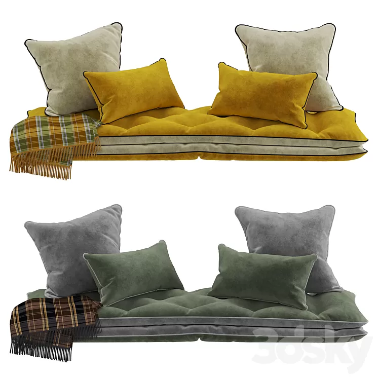 Seat pillow set 10 3D Model