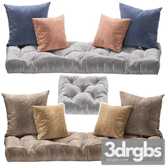 Seat pillow set 3 3D Model Free