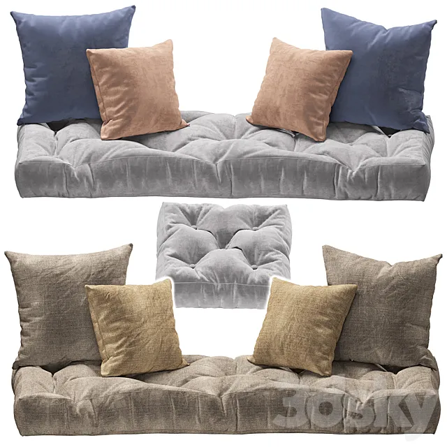 Seat pillow set 3 3DModel