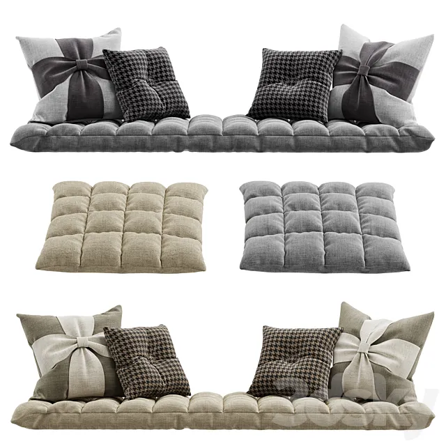 Seat pillow set 4 3D Model