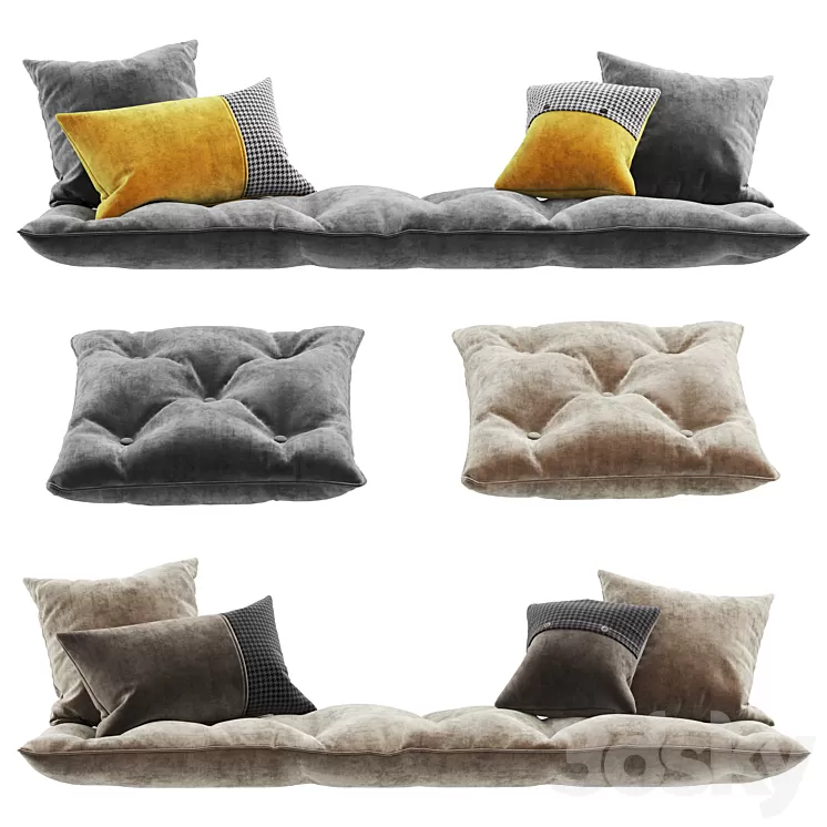 Seat pillow set 6 3D Model