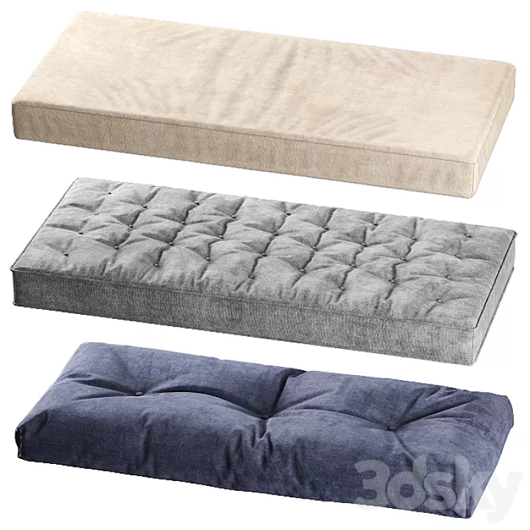 Seat pillows set 001 3D Model