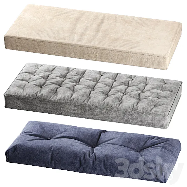 Seat pillows set 001 3DModel