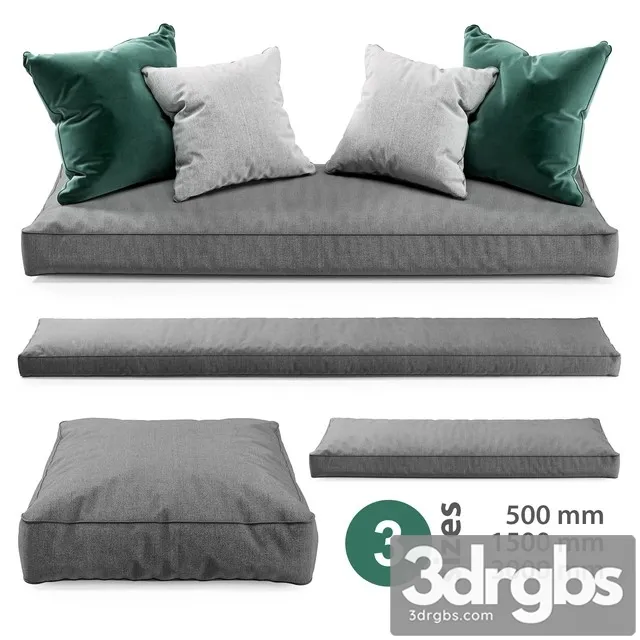 Seat Pillows Set 2 3D Model Free