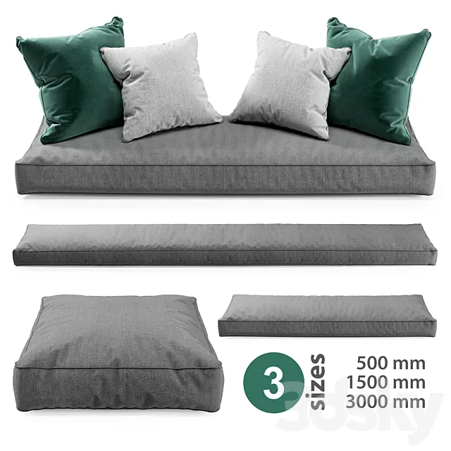 Seat Pillows Set 2 3DModel