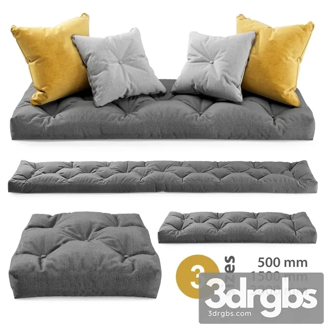 Seat Pillows Set 3 3D Model Free