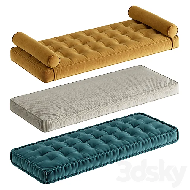 Seat Pillows Set 6 _ Подушки на подоконник 3D Model