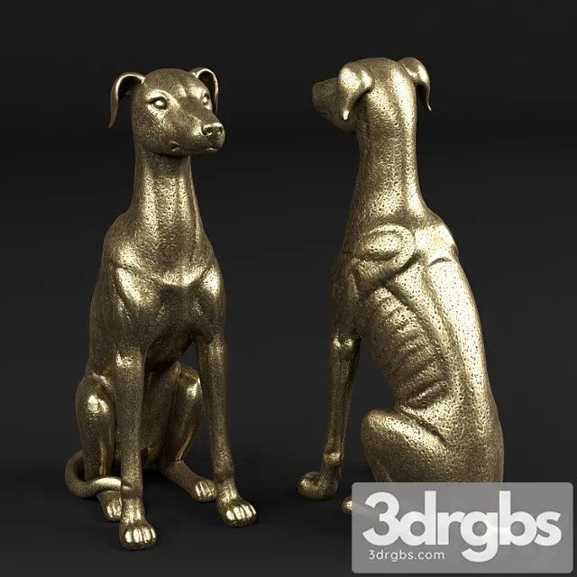 Seated greyhound 3D Model Free