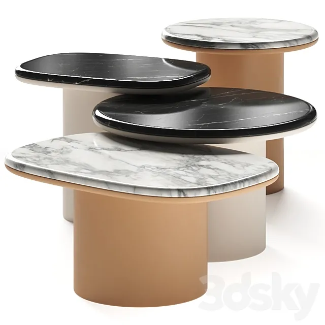 Secolo Gemini Coffee Tables 3D Model