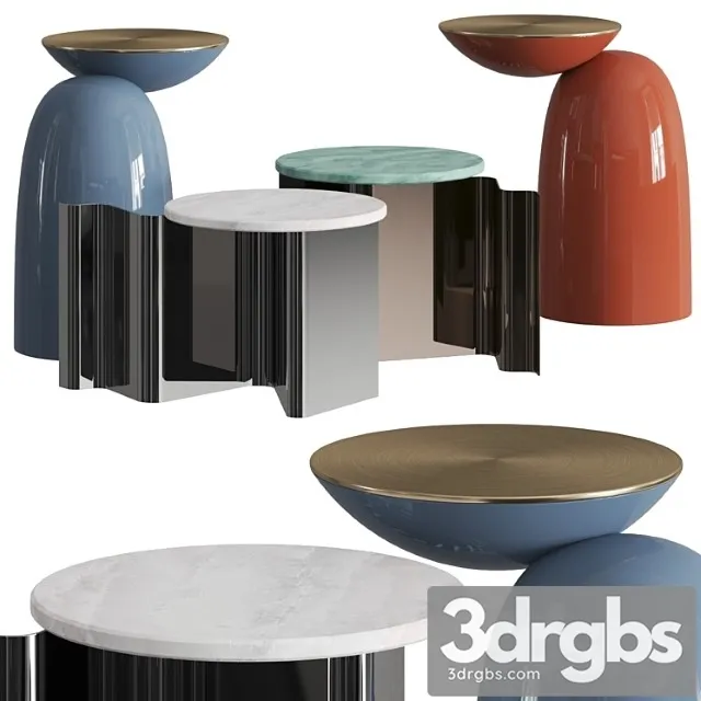 Secolo pingu and sketch coffee & side tables 2 3D Model Free