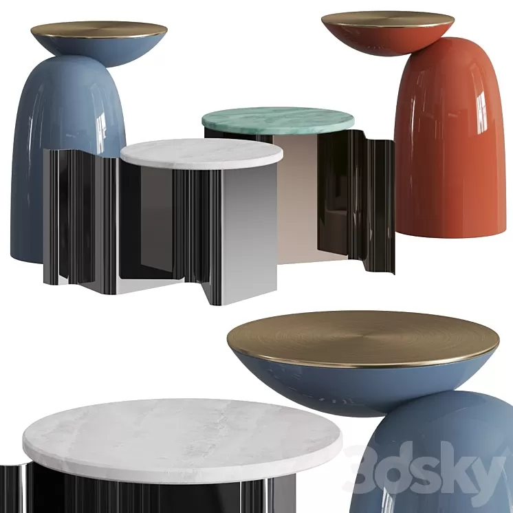 Secolo Pingu and Sketch Coffee & Side Tables 3D Model