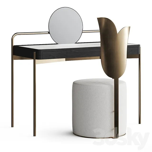 Secolo Roll Desk & Giordino Botanico Chair 3DModel