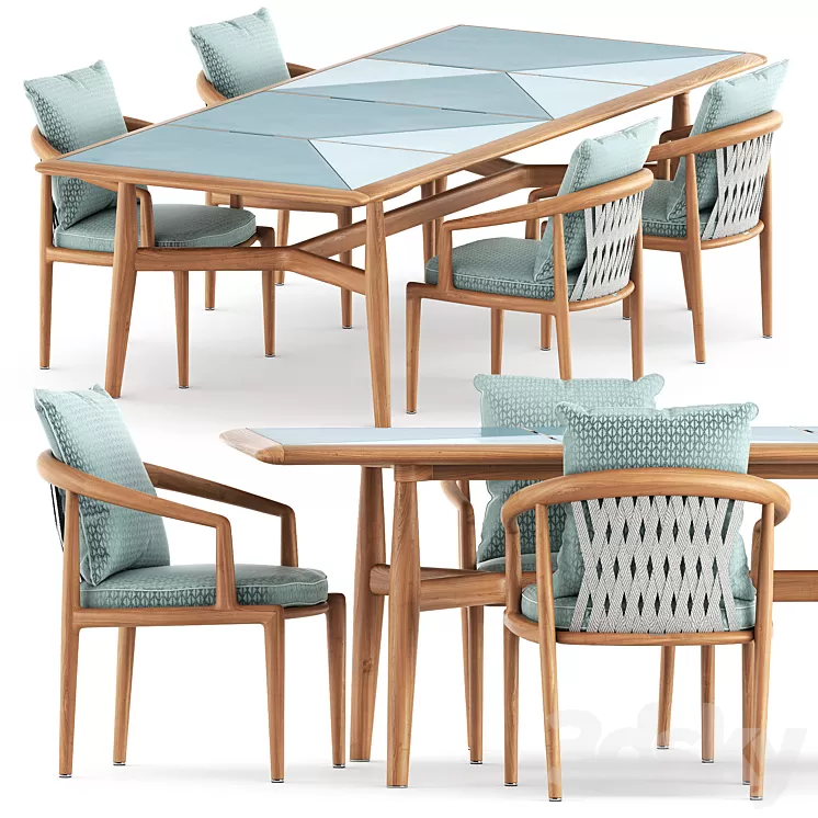 Secret garden chair and Table by Poltrona Frau 3D Model Free