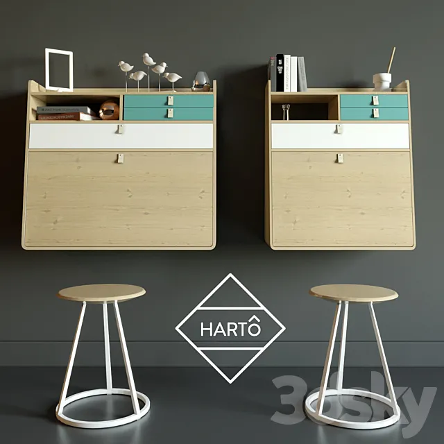 SECRETARY DESK HARTO 3D Model
