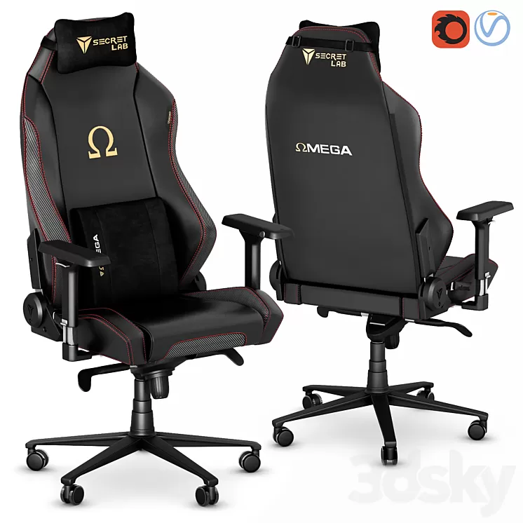 Secretlab Omega 2020 gaming office chair 3D Model