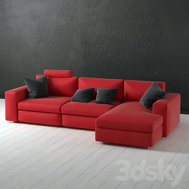 Sectional fabric sofa. 3DModel