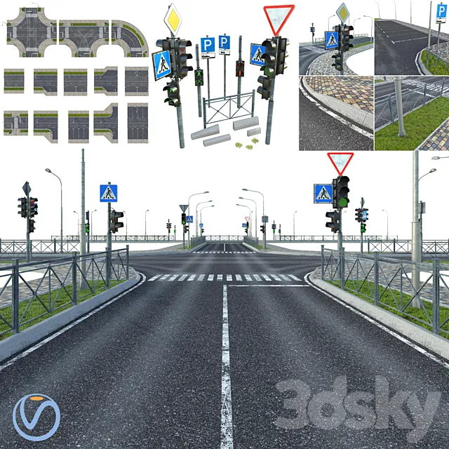Sections of road 3DModel