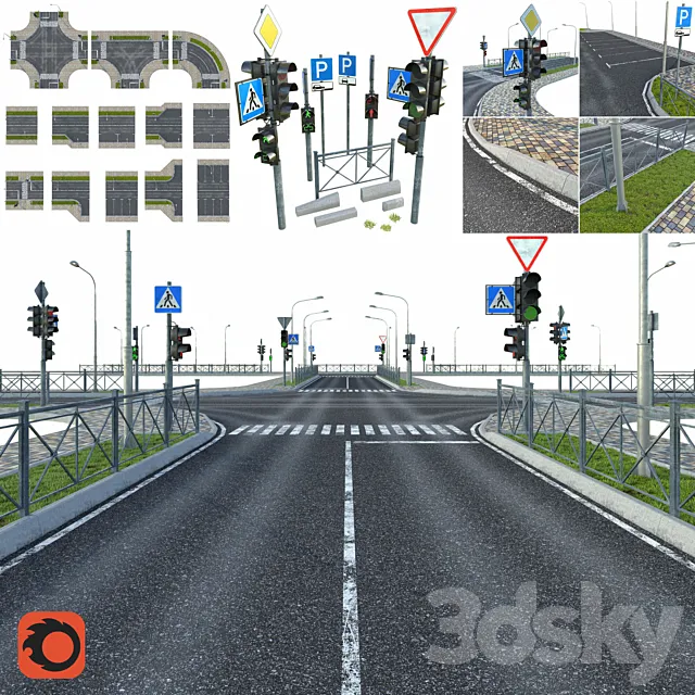 Sections of road 3DModel