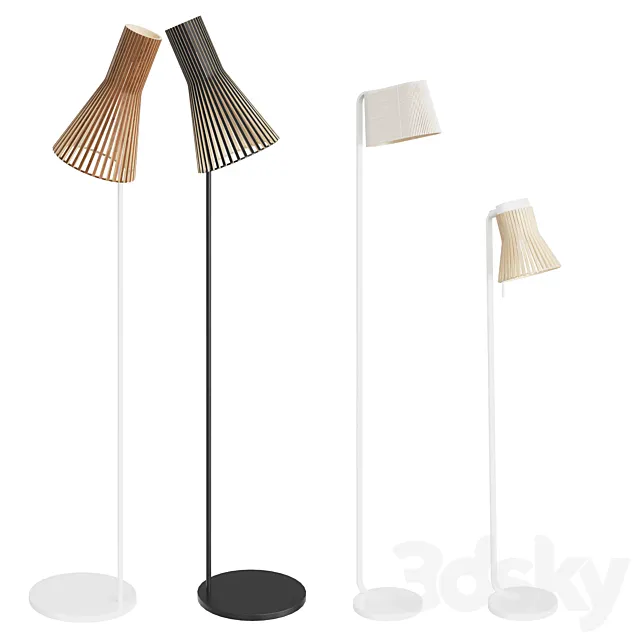 Secto Design Wooden Floor Lamps 3D Model