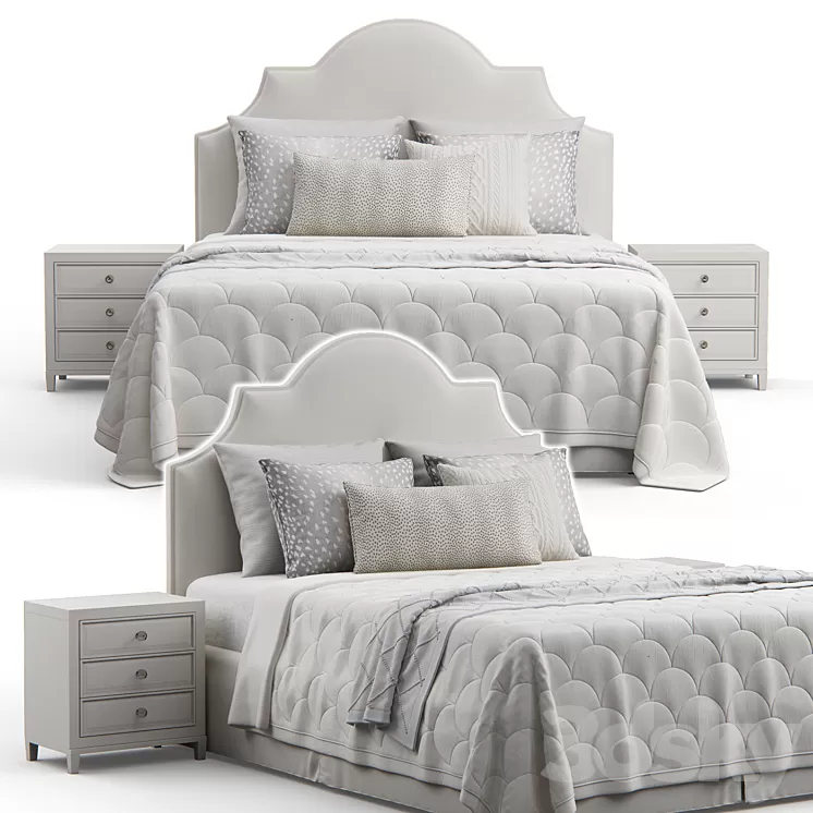 Sedgefield Headboard Upholstered Bed 3D Model