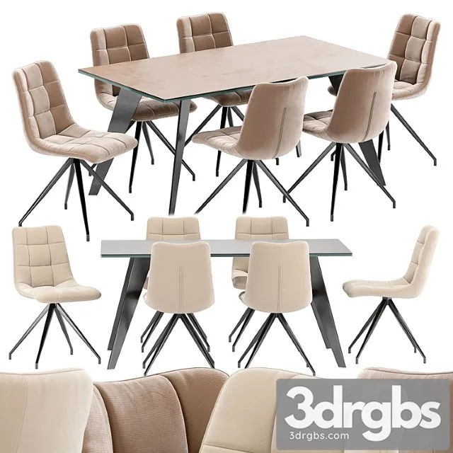 Sedia Diamond Dining Chair and Natsk 1 Ceiling 3D Model Free