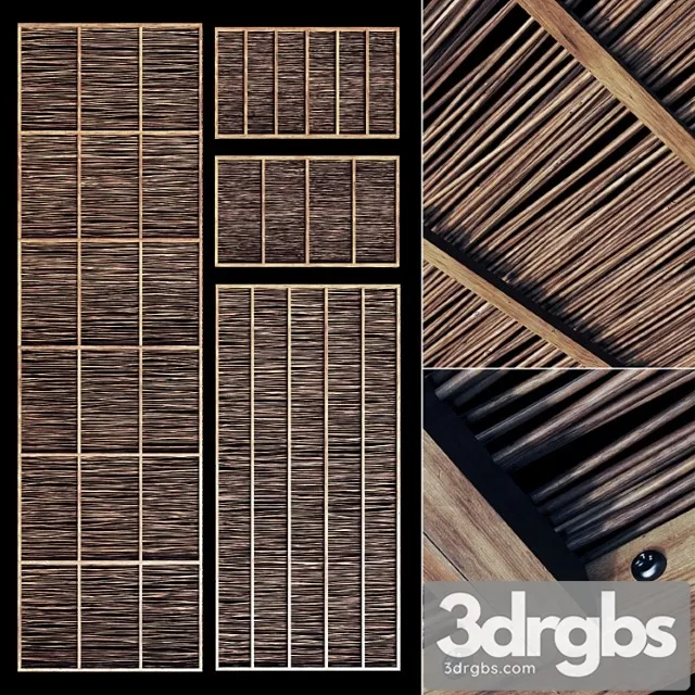 Seiling Thin Branch Crooked N1 Ceiling Made of Thin Curved Branches 1 3D Model Free