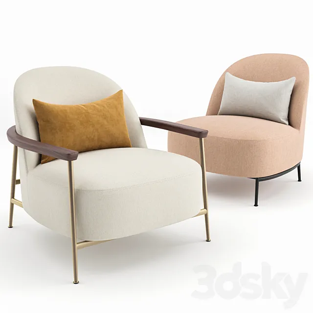 Sejour Lounge Chair by GUBI 3D Model