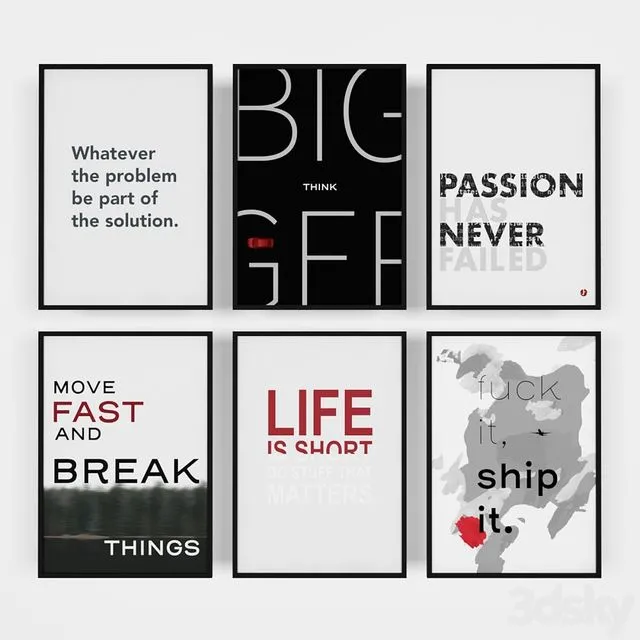 Selected paintings Quote 3D Model