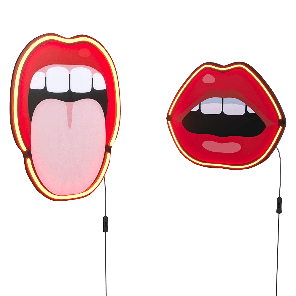 SELETTI - Wall lamp Blow and Lips 3D Model