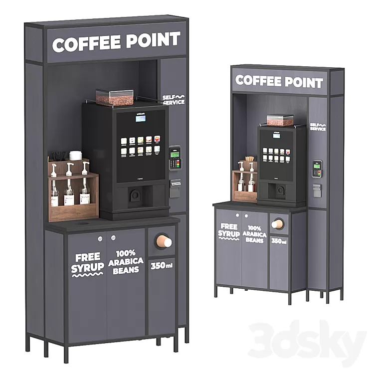 Self-service coffee shop 3D Model