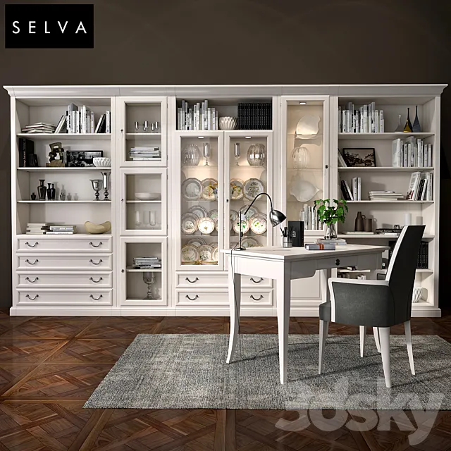 Selva bookcase Mirabeau set sections01 3DModel