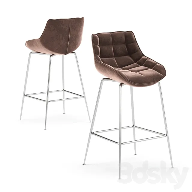 SEMI-BAR CHAIR B-140 MOCCO-VELVET 3DModel
