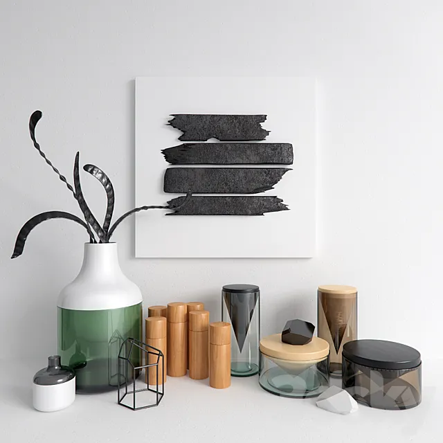 Semi-glass set 3D Model