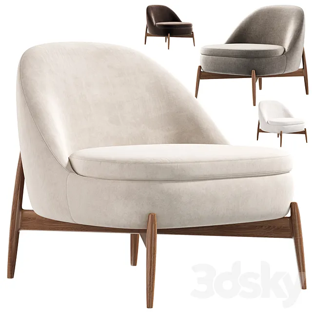 Sendai Easy Chair by Minotti armchairs 3D Model