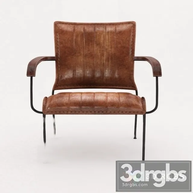 Seney Brown Iron Armchair 3D Model Free